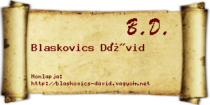 Blaskovics Dávid névjegykártya