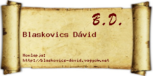 Blaskovics Dávid névjegykártya