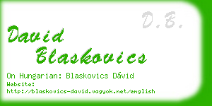 david blaskovics business card