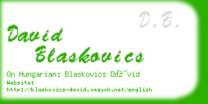 david blaskovics business card